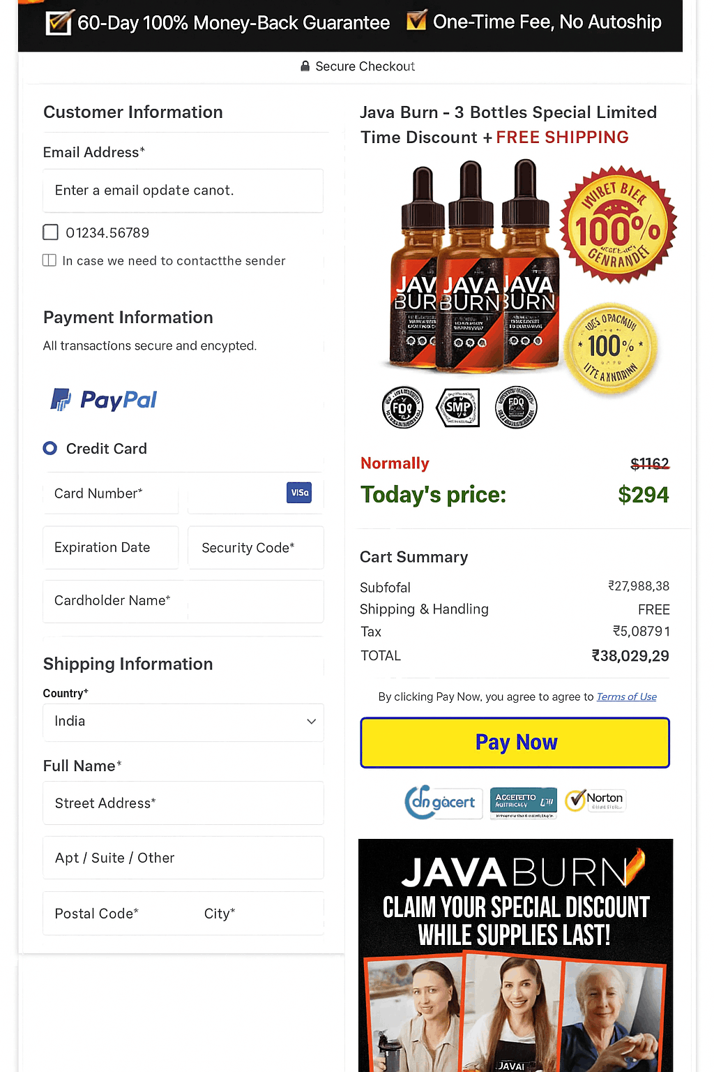 Java Burn- Secure Page
